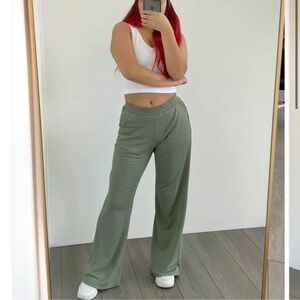 Green Straight Leg Sweatpants